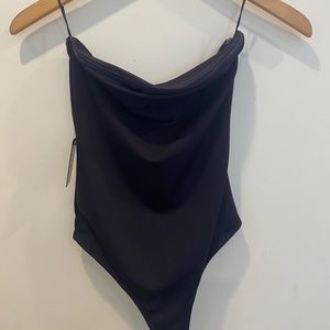 Express Dark Purple Strapless Bodysuit